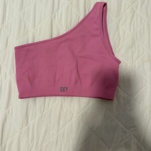 SET Active Pink One-Shoulder Tank Top